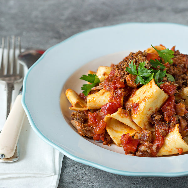 Duck Ragu with Pappardelle and Pangritata