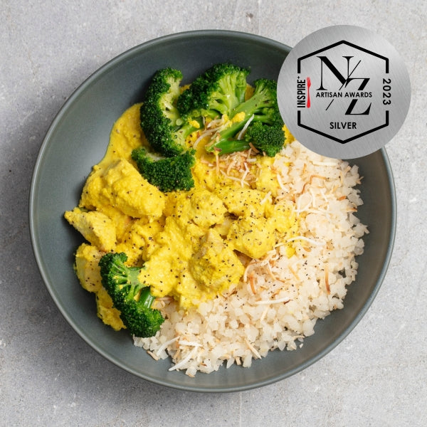 Satay Chicken with Broccoli & Coconut Cauliflower Rice
