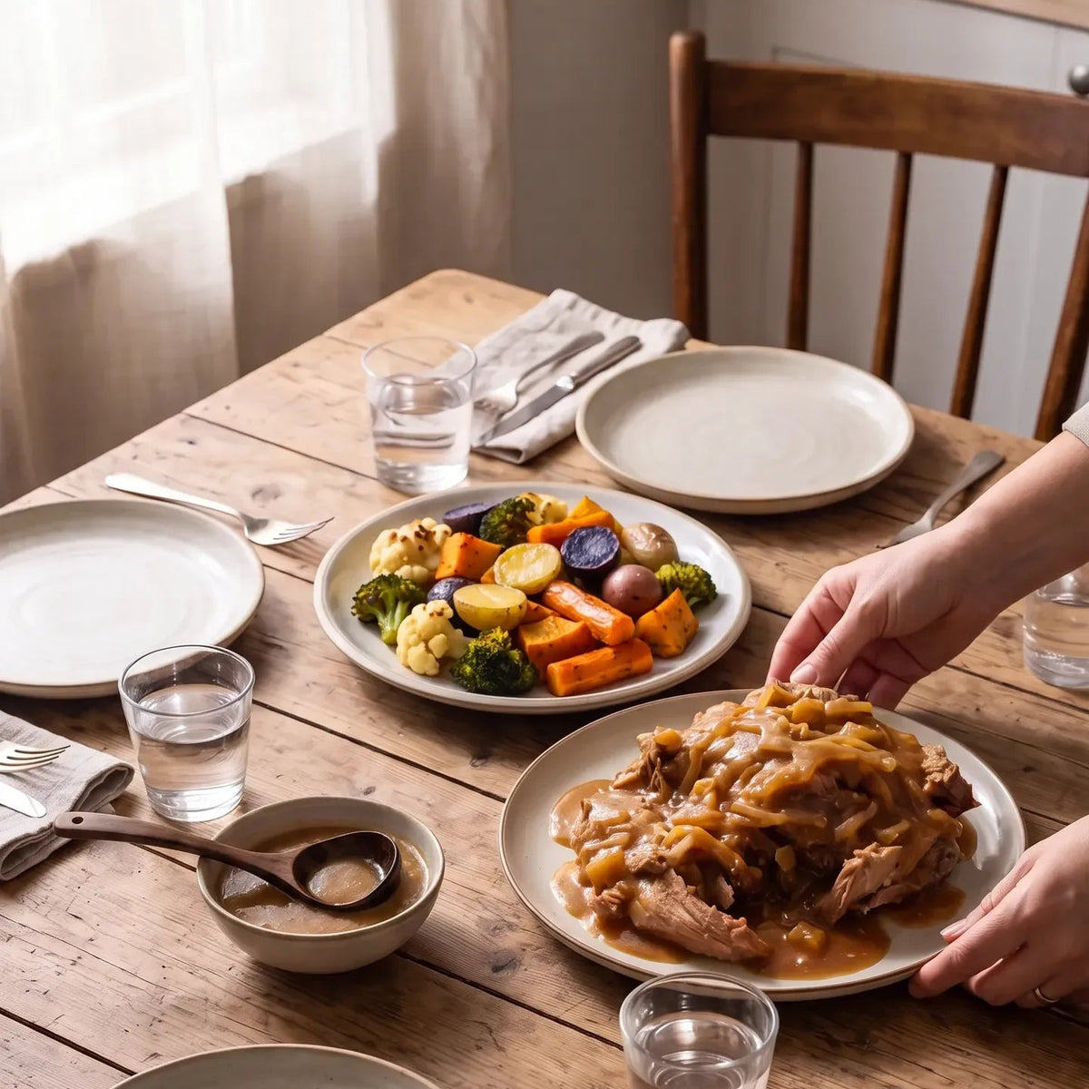 Slow Roasted Pork with Winter Vege Medley Family