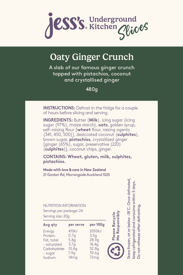 Oaty Ginger Crunch Slab