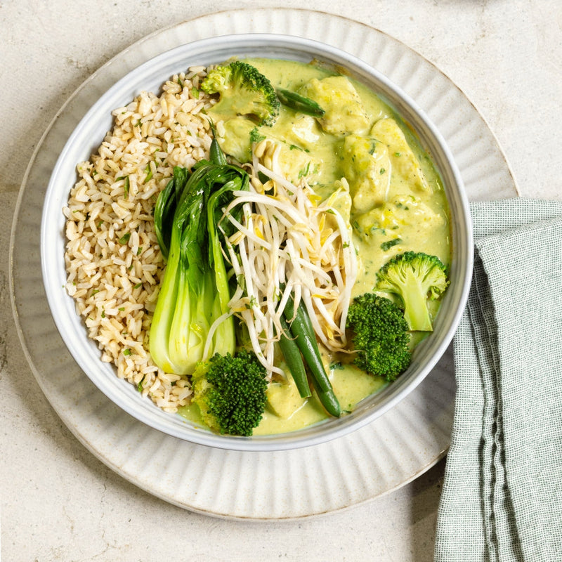 Thai Green Chicken Curry with Coconut Brown Rice